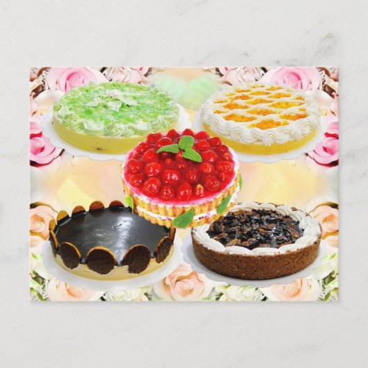 Mund gießende Kuchen Postkarte (Vorderseite)