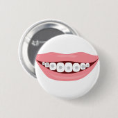 Mund mit Zahnspange Button (Vorne & Hinten)