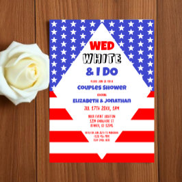 Mund, Weiß und I Do Patriotic Coups Polterabend Einladung