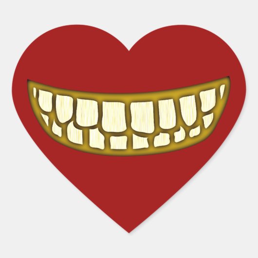 Mund Zähne Grinsen mouth teeth grin Herz-Aufkleber (Vorderseite)