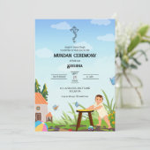 Mundan Zeremonie Einladung (Stehend Vorderseite)