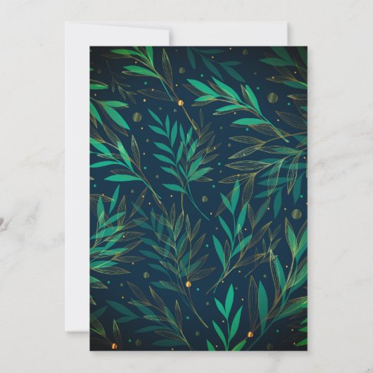 Mundan Zeremonie Ganesha Logo Royal Golden & Aquam Einladung (Rückseite)