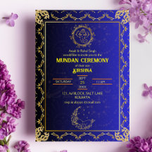 Mundan Zeremonie Ganesha Logo Royal Golden & Blue