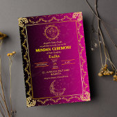 Mundan Zeremonie Ganesha Logo Royal Golden & Pink Einladung