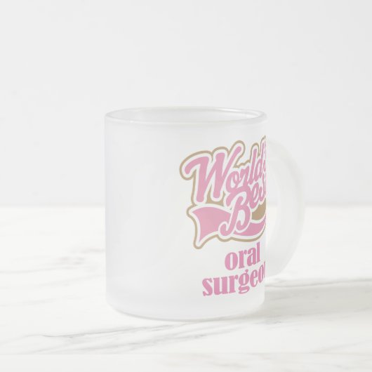 Mundchirurg-Rosa-Geschenk Mattglastasse (VorderseiteRechts)