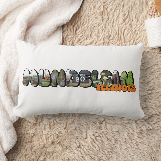 Mundelein Illinois Big Letter Lendenkissen (Decke)