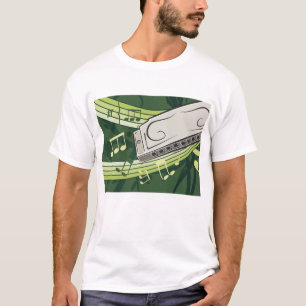 Mundharmonika Blues und Volksmusik T-Shirt