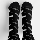 Mundharmonika Muster auf Schwarz Socken (Oben)