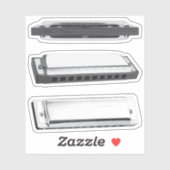 Mundharmonika Sticker Set (Blatt)