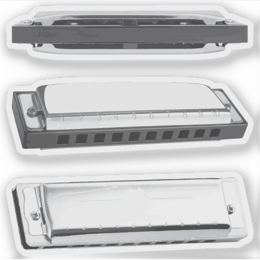 Mundharmonika Sticker Set (Vorderseite)