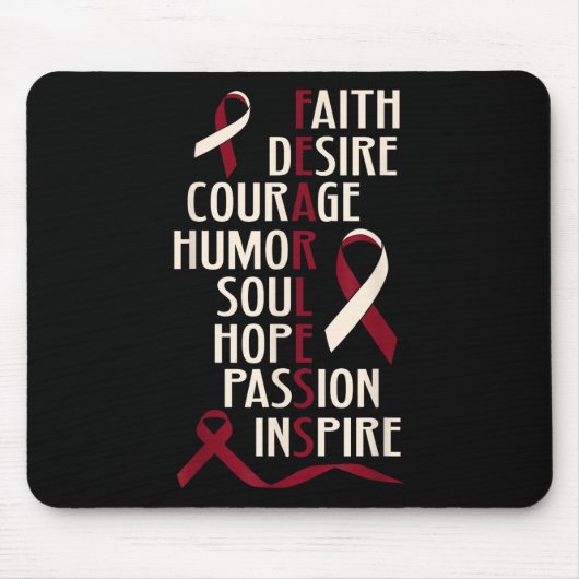 Mundkopfkrebs-Bewusstsein ohne Angst Mousepad (Vorne)