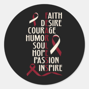 Mundkopfkrebs-Bewusstsein ohne Angst Runder Aufkleber