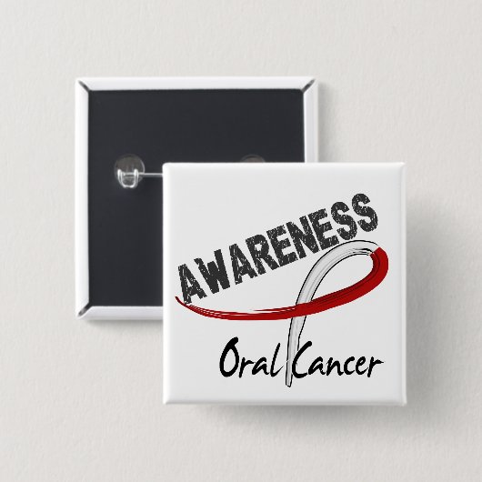 Mundkrebs-Bewusstsein 3 Button (Vorne & Hinten)
