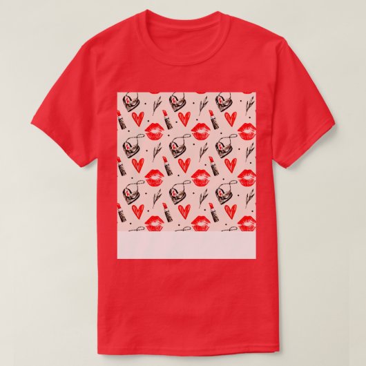 Mundküssen mit Lipstick-Muster 2 T-Shirt (Design vorne)