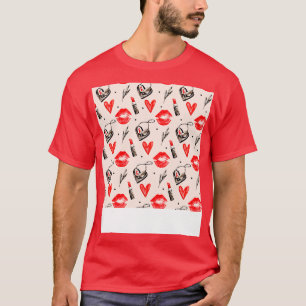 Mundküssen mit Lipstick-Muster 2 T-Shirt