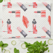 Mundküssen mit Lipstick-Muster Geschirrtuch (Gefaltet)