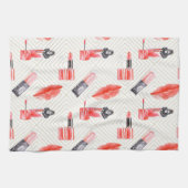 Mundküssen mit Lipstick-Muster Geschirrtuch (Horizontal)