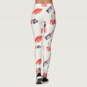 Mundküssen mit Lipstick-Muster Leggings (Rückseite)
