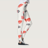 Mundküssen mit Lipstick-Muster Leggings (Rechts)