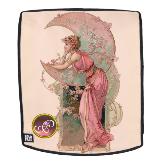 MUNDLADY MIT BLUME IM PINKMONOGRAM RUCKSACK (Abnehmbare Front)