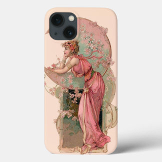 MUNDLADY MIT BLUME IN PINK iPhone 13 HÜLLE