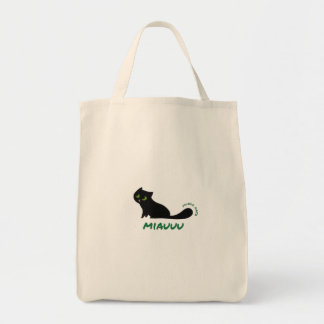 Mundo Gato Black Cat "MIAUUU" Minimalist Tote Bag Tragetasche