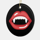 Mundschutz mit roten Lippen und Fanggeräten Keramikornament (Links)