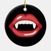 Mundschutz mit roten Lippen und Fanggeräten Keramikornament (Hinten)