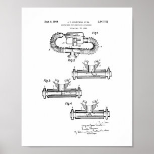 Mundstück Jacques Cousteau für die Atmung von Poster