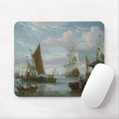 Mündungs-Szene mit Booten und Fischer Mousepad (Mit Mouse)