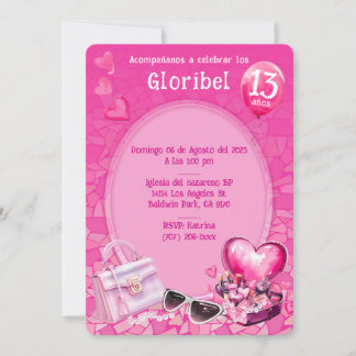 Muñeca Personalizada Plantilla de Cumpleaños Rosa Einladung