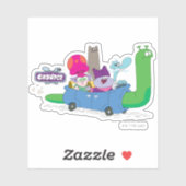 Mung, Chowder, Shnitzel & Truffles in Snail Car Aufkleber (Blatt)