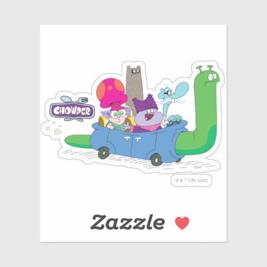 Mung, Chowder, Shnitzel & Truffles in Snail Car Aufkleber (Blatt)