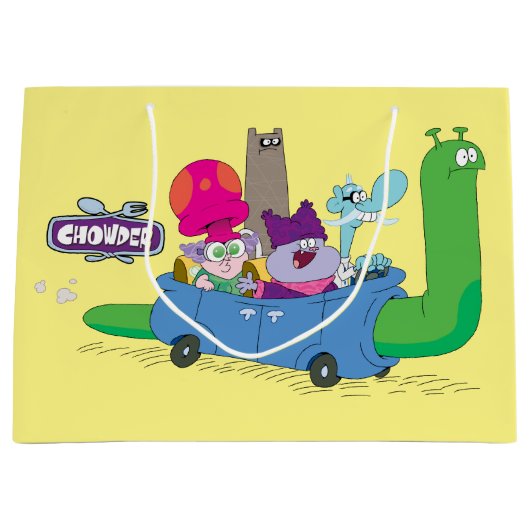 Mung, Chowder, Shnitzel & Truffles in Snail Car Große Geschenktüte (Vorderseite)