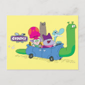 Mung, Chowder, Shnitzel & Truffles in Snail Car Postkarte (Vorderseite)