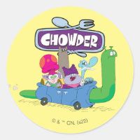 Mung, Chowder, Shnitzel & Truffles in Snail Car