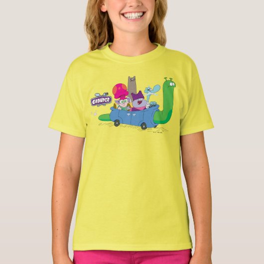 Mung, Chowder, Shnitzel & Truffles in Snail Car T-Shirt (Vorderseite)