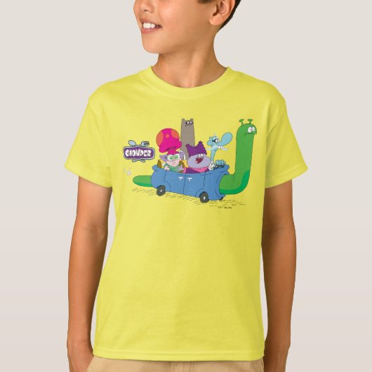 Mung, Chowder, Shnitzel & Truffles in Snail Car T-Shirt (Vorderseite)