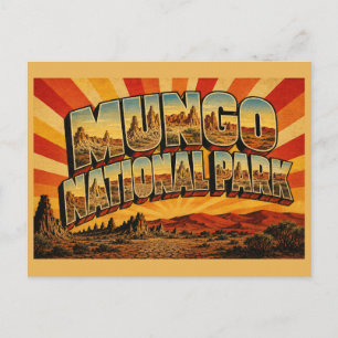Mungo Nationalpark NSW Outback Vintage Reise Kunst Postkarte