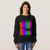 Mungo Tier Regenbogen Blase Mit Silhouette Sweatshirt (Vorne ganz)