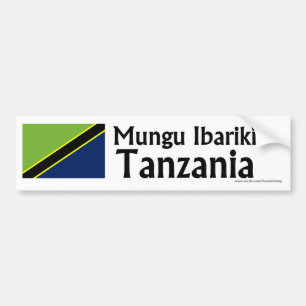 Mungu Ibariki (Gott segnen), Tansania mit Flagge Autoaufkleber
