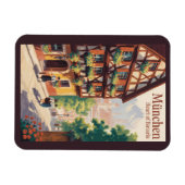 Munich Germany Bavaria Illustration Travel Art Magnet (Horizontal)
