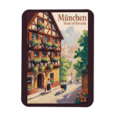 Munich Germany Bavaria Illustration Travel Art Magnet (Vertikal)