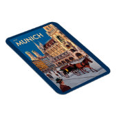 Munich Germany Marienplatz Travel Art Vintage Magnet (Rechte Seite)