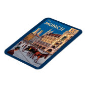 Munich Germany Marienplatz Travel Art Vintage Magnet (Linke Seite)