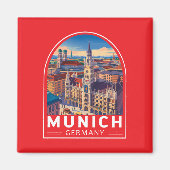 Munich Germany Travel Art Emblem Magnet (Vorne)