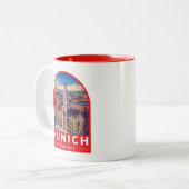 Munich Germany Travel Art Emblem Zweifarbige Tasse (Vorderseite Links)