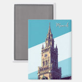 Munich Marienplatz Germany Magnet (Vorderseite/Rückseite)