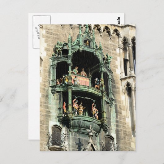 munich plakaus glockenspiel postkarte (Vorne/Hinten)