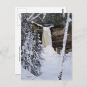 Munising Falls in Winter Postcardcopy Postkarte (Vorne/Hinten)